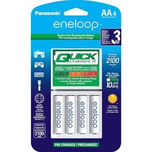 Panasonic Eneloop AA Rechargeable Batteries + Quick Charger 4 Pack New Sealed